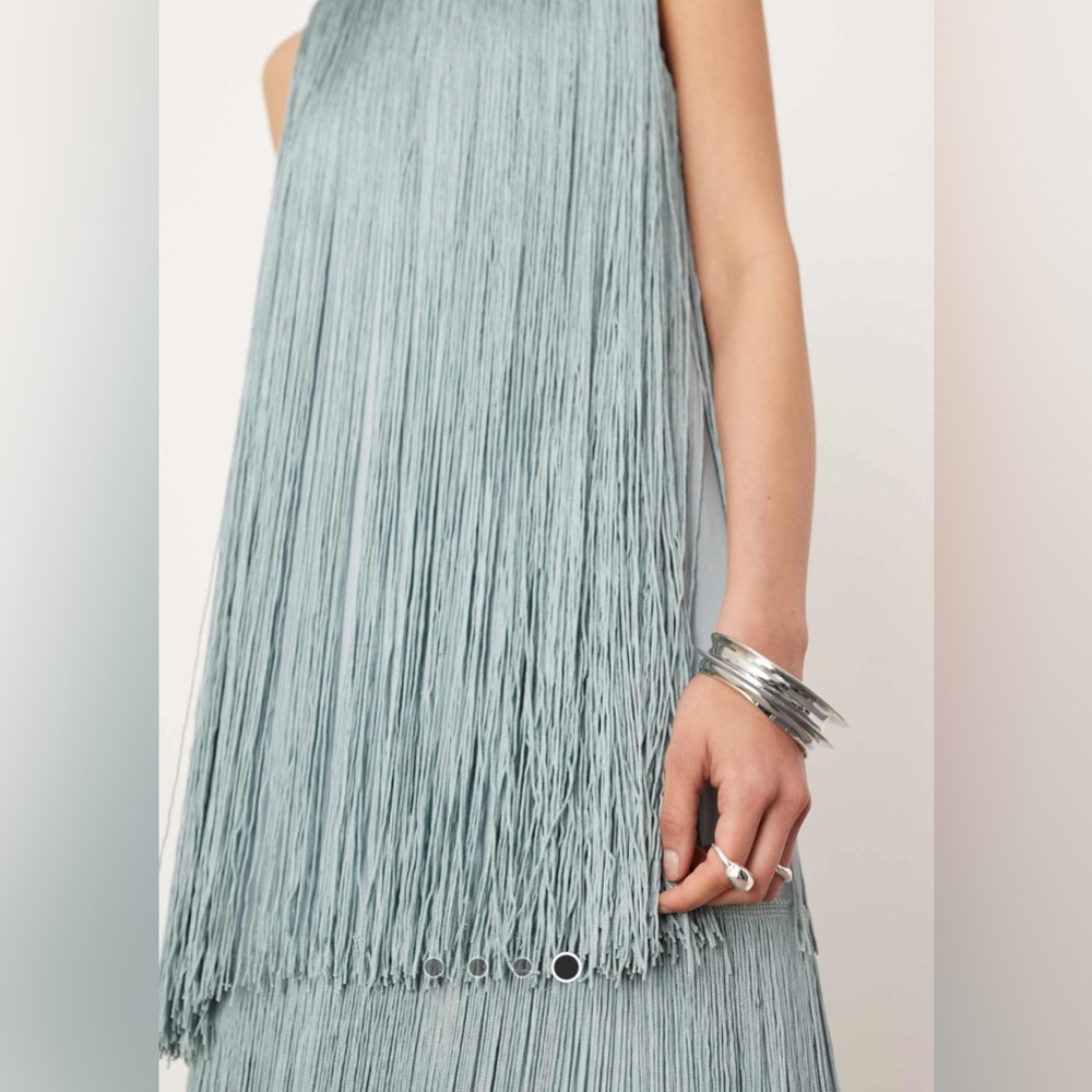 ASOS Fringe Detail Maxi Dress - Gray - Picture 5 of 5